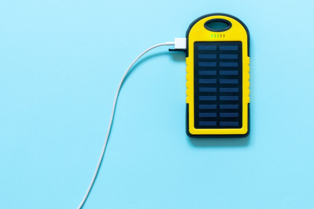 Solar Charger plugged into a Phone