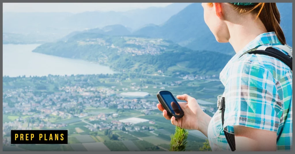 woman using a GPS to find her way